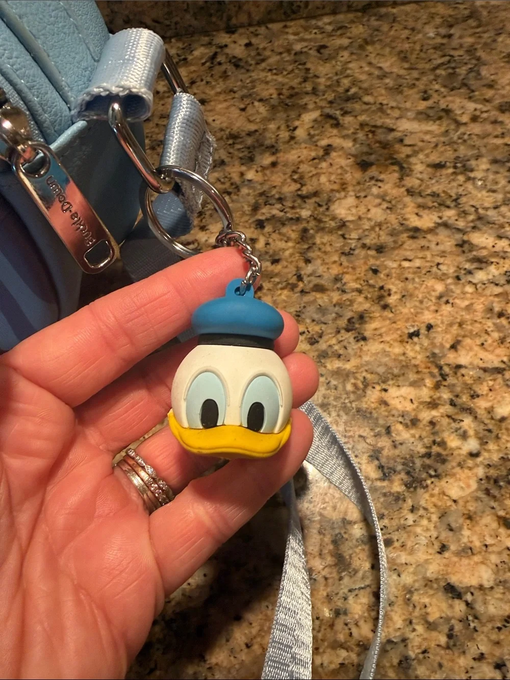 Disney Round Donut Character Crossbody Bag in Light Blue, Red and Yellow